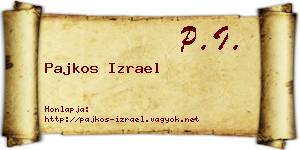 Pajkos Izrael névjegykártya